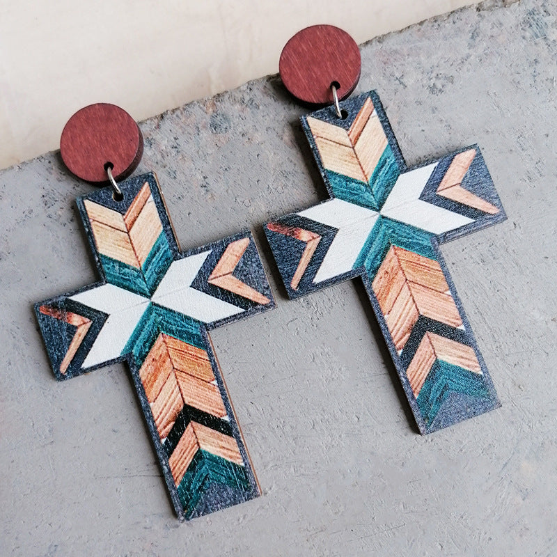 Cross Drop Earrings 