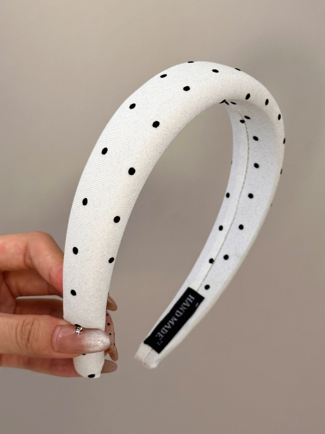 Polka Dot Polyester Wide Headband 