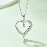 Moissanite 925 Sterling Silver Heart Shape Necklace 