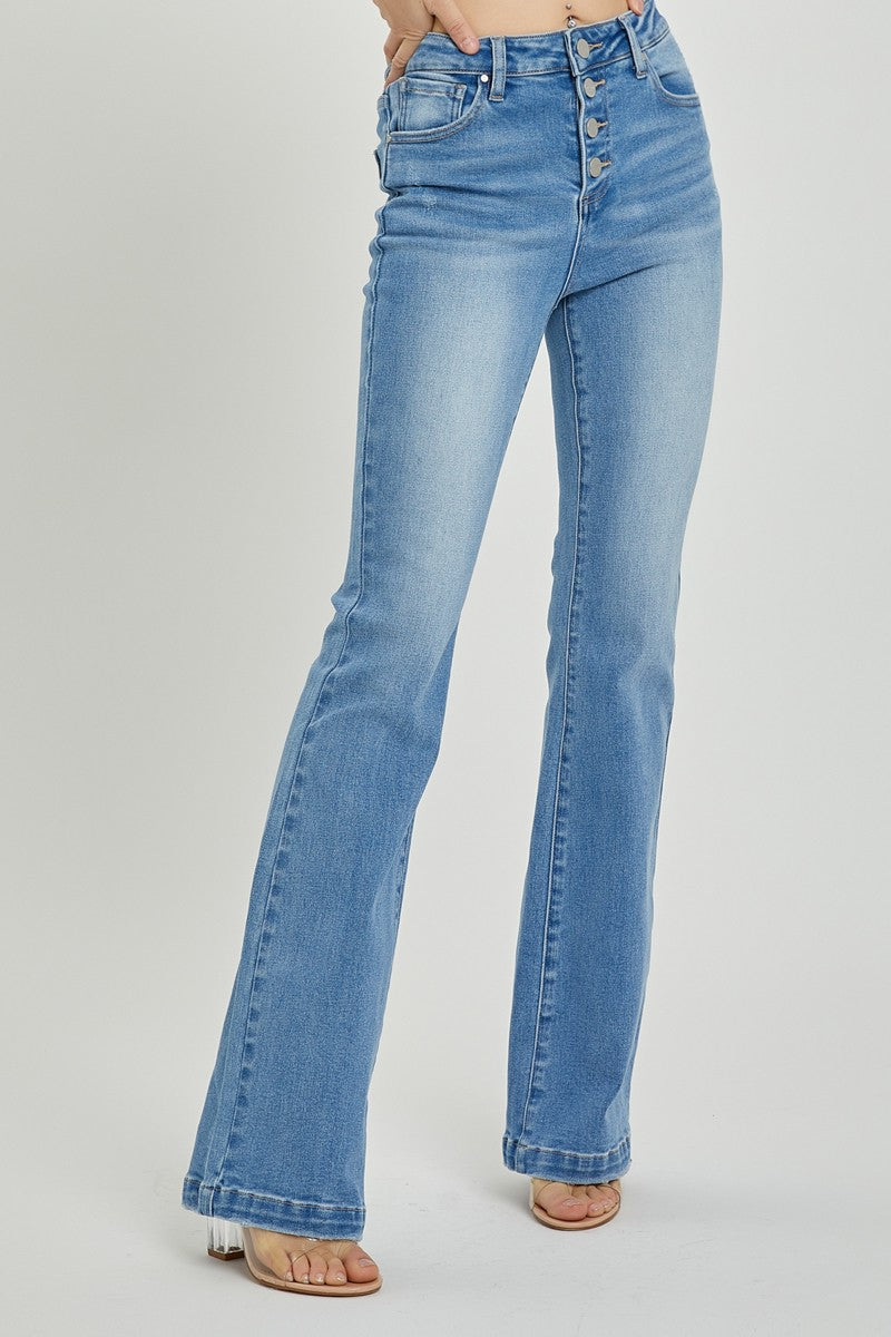 RISEN Full Size High Rise Button Fly Bootcut Jeans 