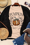 Pumpkin Graphic Round Neck Short Sleeve T-Shirt 