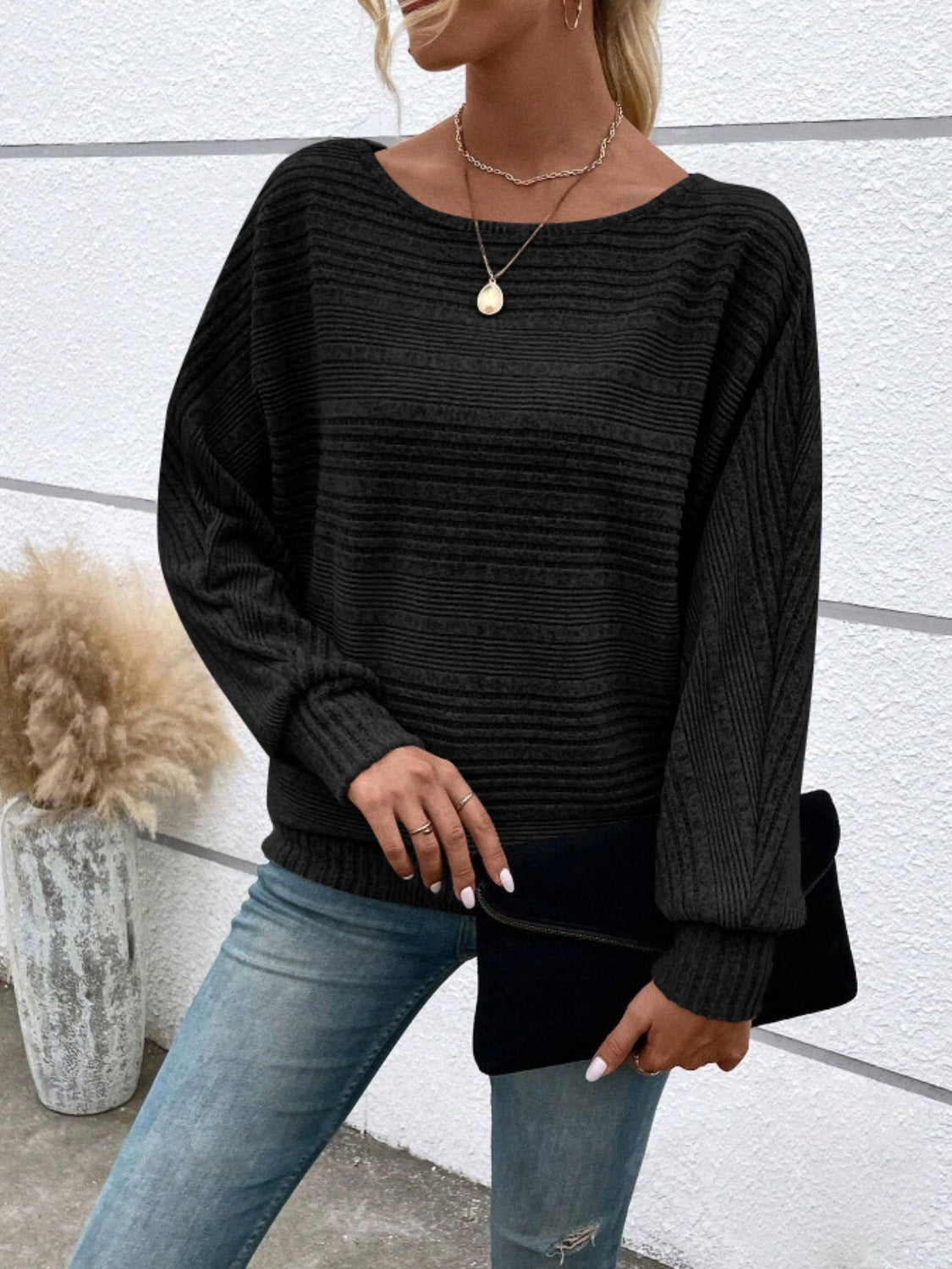 Full Size Round Neck Long Sleeve Top 