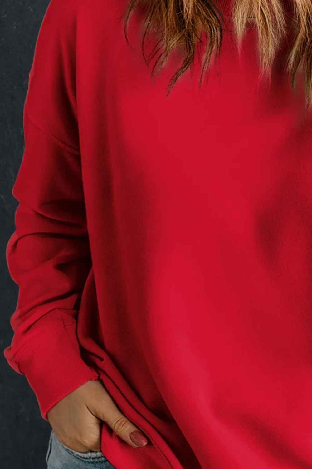 Plus Size Round Neck Long Sleeve Sweatshirt 