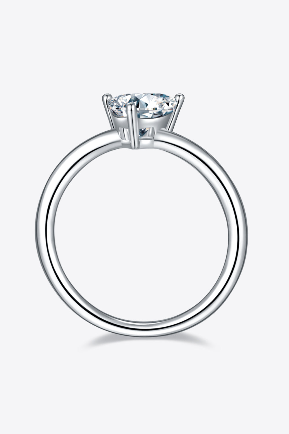 1 Carat Moissanite 925 Sterling Silver Solitaire Ring 