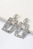 Square Shape Glass Stone Dangle Earrings 