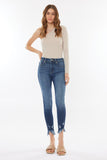 Kancan Raw Hem High Waist Cropped Jeans 