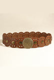 Round Shape PU Leather Belt 