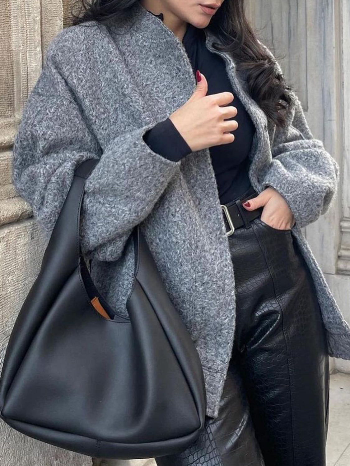 Full Size Snap Down Drop Shoulder Jacket 