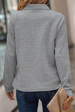 Plus Size Quarter Zip Long Sleeve T-Shirt 