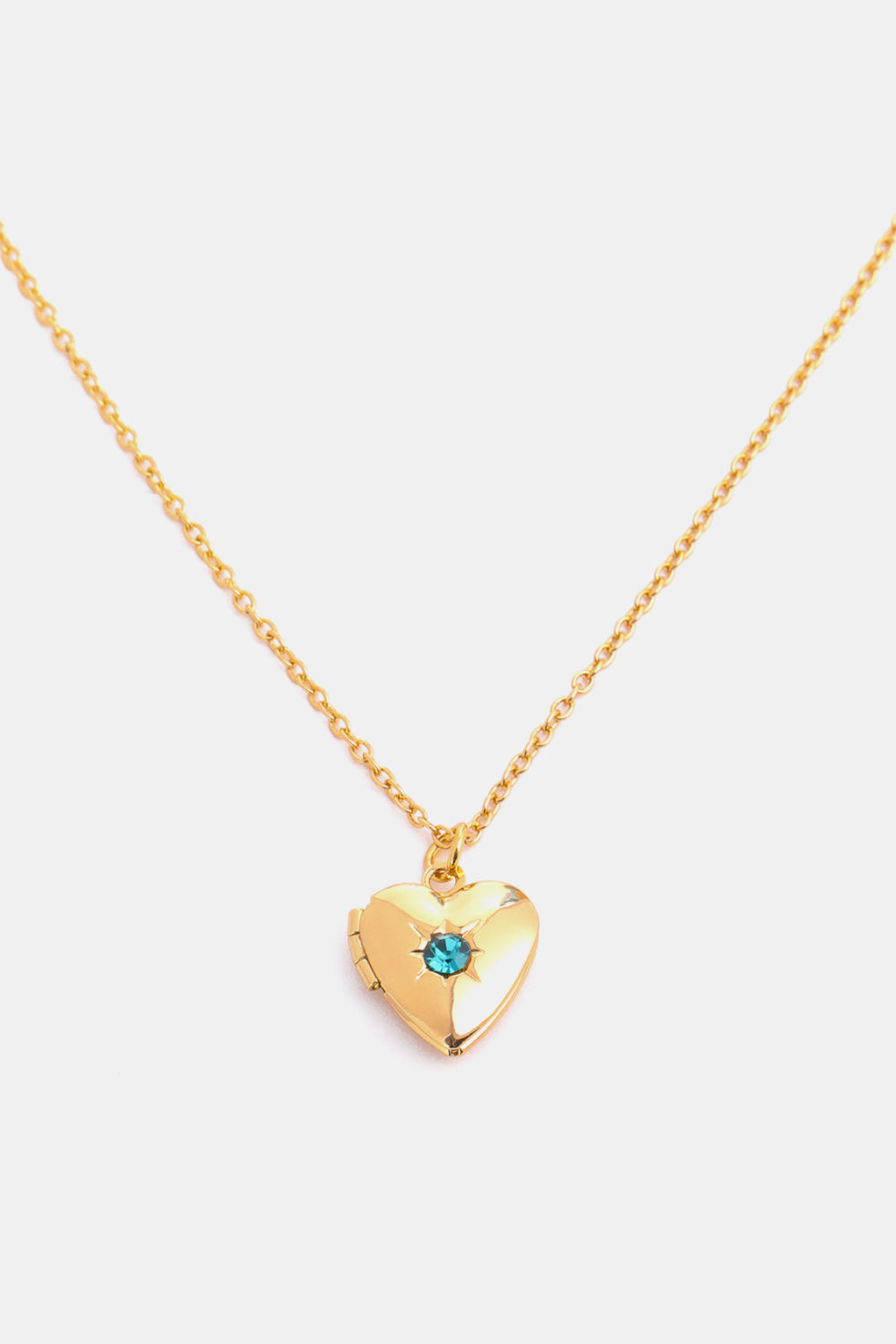 Zircon Heart Shape 14K Gold-Plated Pendant Necklace 