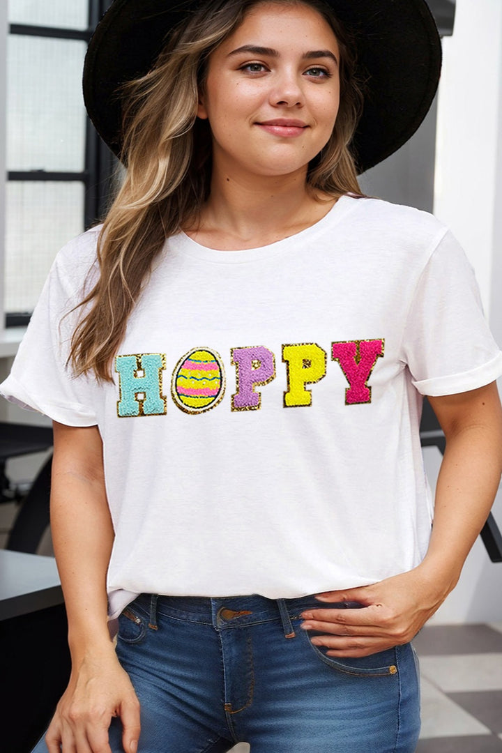 Plus Size Round Neck Short Sleeve T-Shirt 