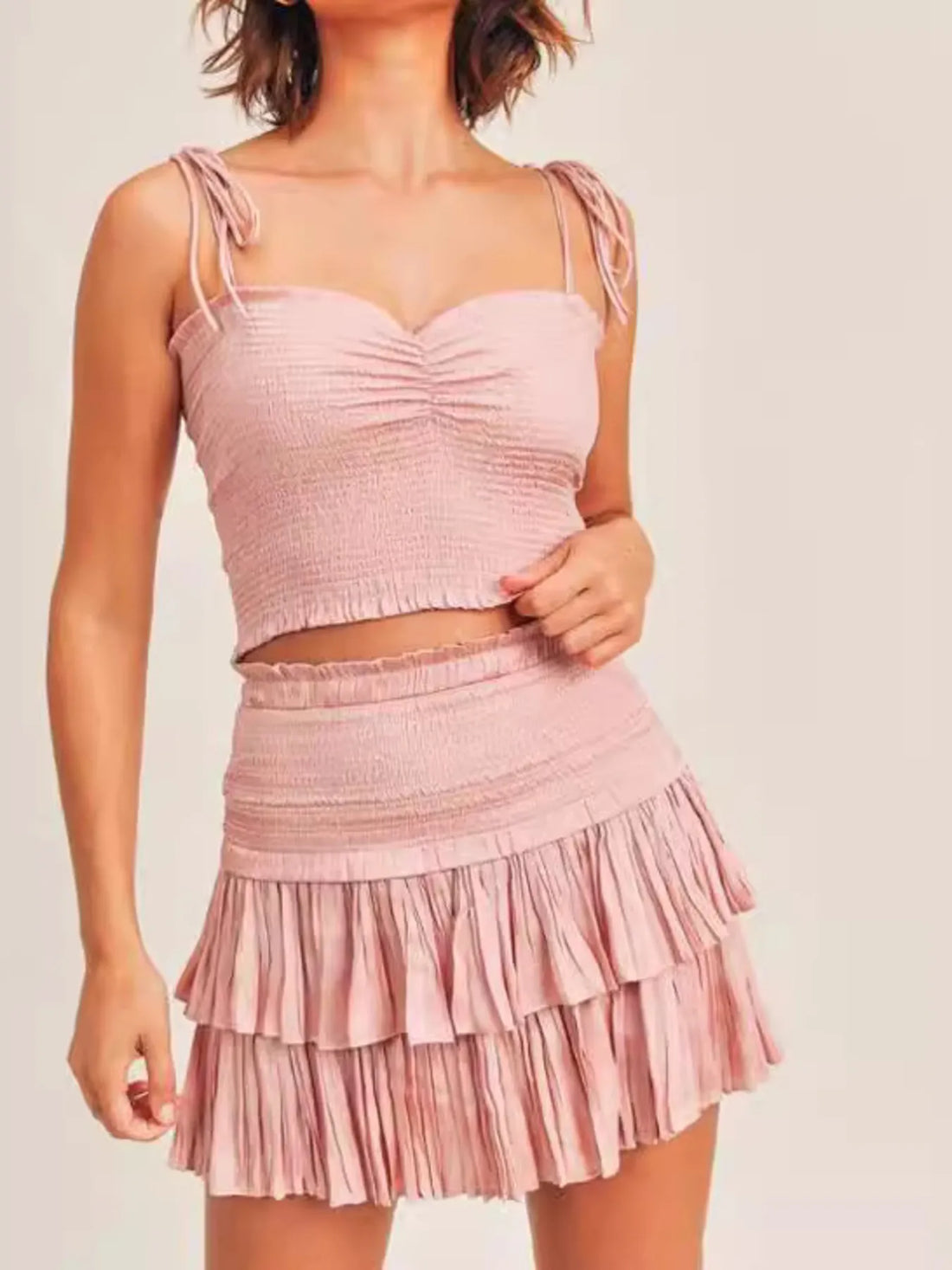 Sweetheart Neck Cami and Skirt Set Two Piece Dresses