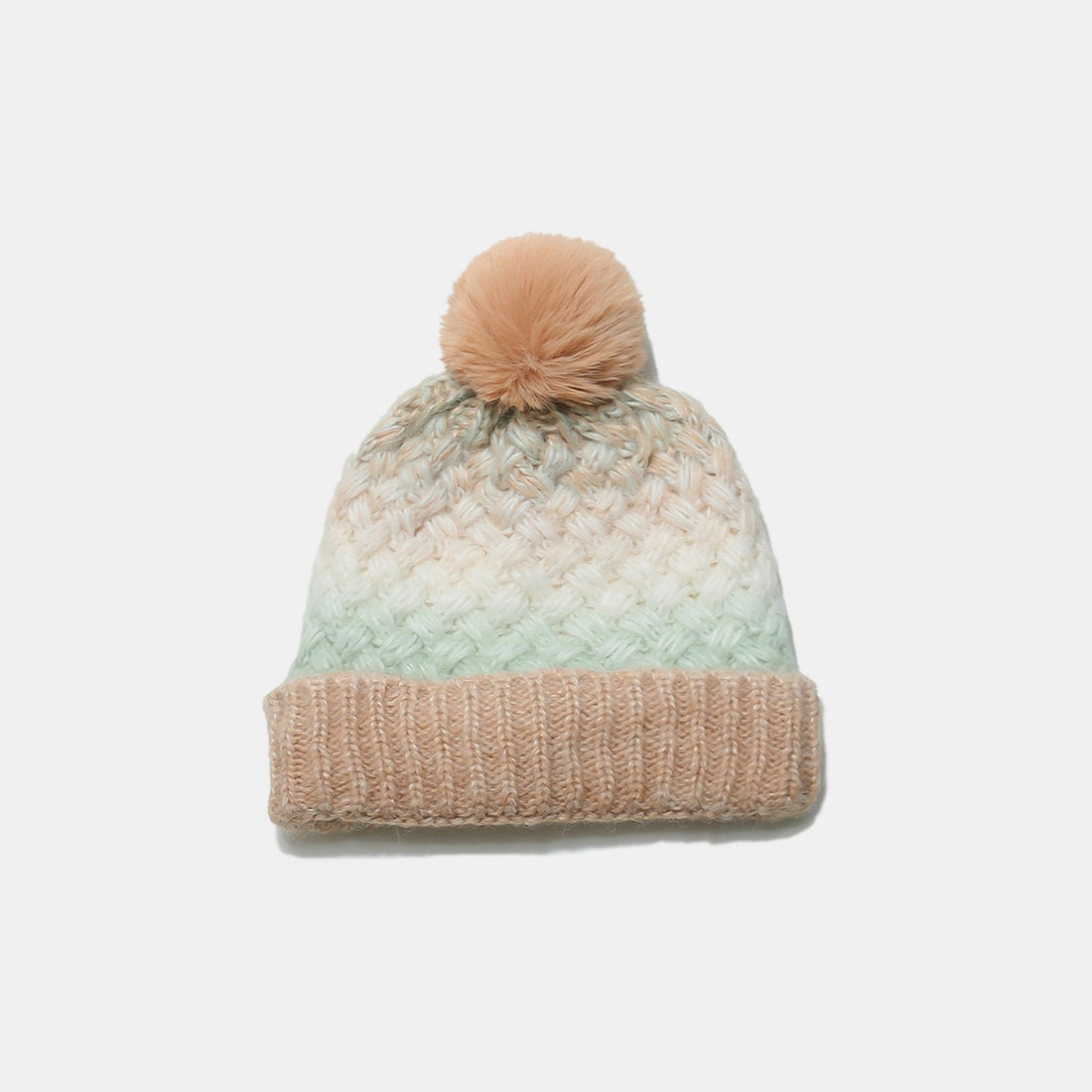 Gradient Knit Hat with Pompom 