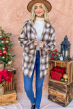 And The Why Plaid Open Front Hooded Shacket 