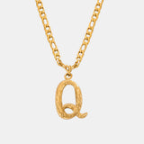 Titanium Steel Letter Pendant Necklace 