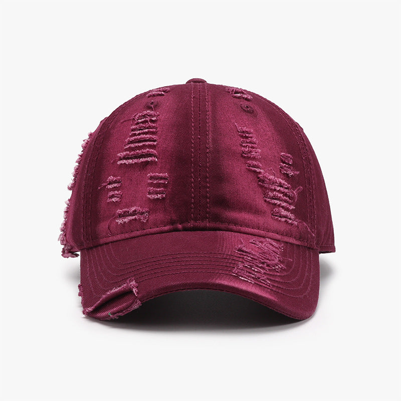 Distressed Adjustable Cotton Baseball Cap 