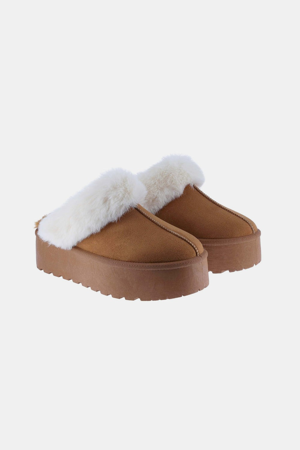 Weeboo Thick Bottom Fur Trim Snow Slippers 