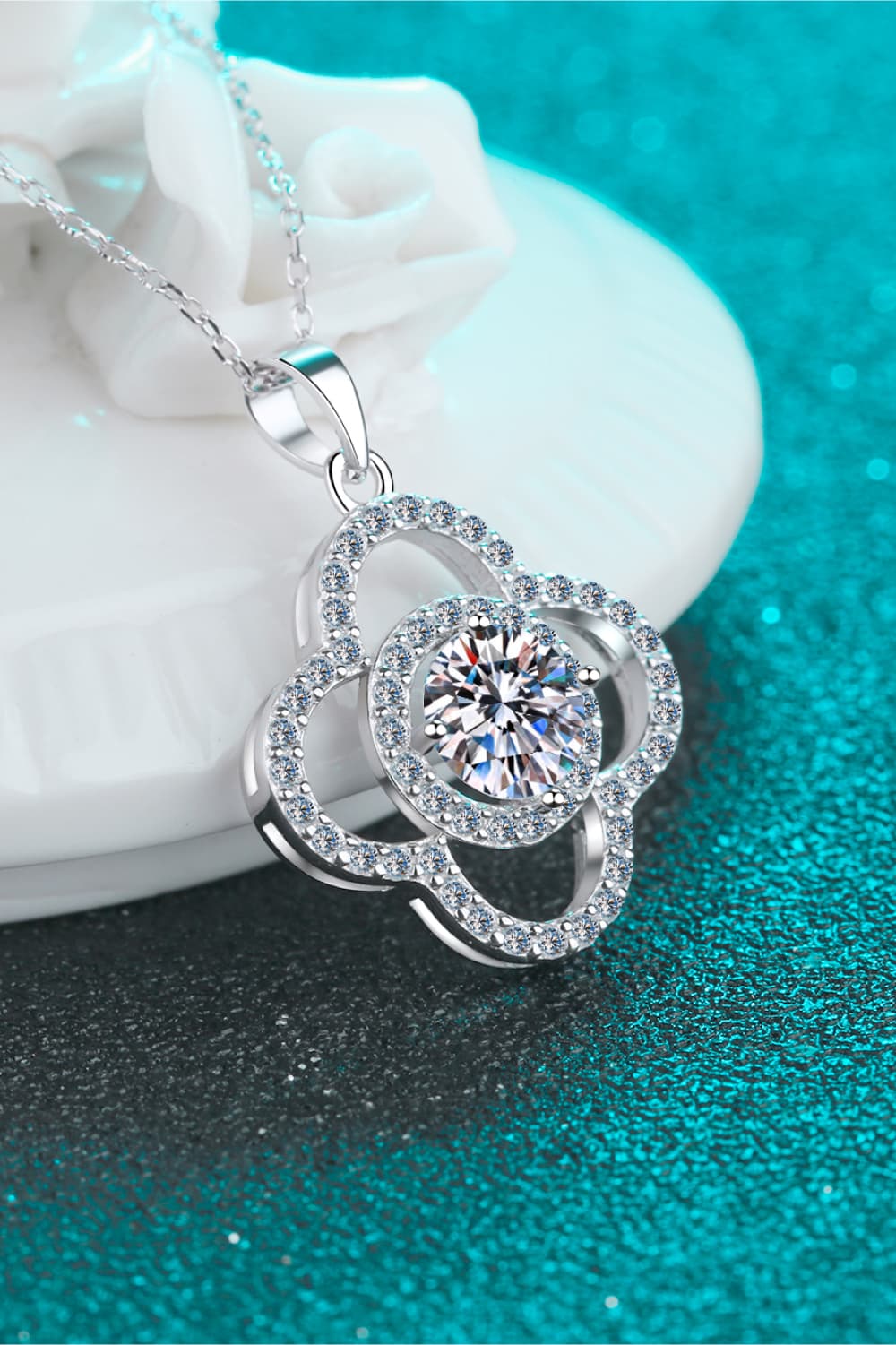 1 Carat Moissanite 925 Sterling Silver Necklace Accessories