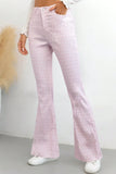 Printed High Waist Flare Pants with Pockets 