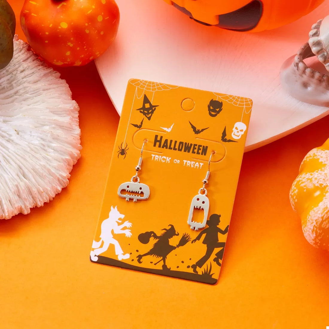 Halloween Asymmetrical Drop Earrings 