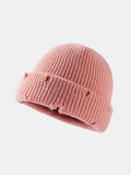 Distressed Cuffed Knit Hat 