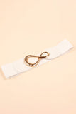 Ribbed Alloy Buckle Elastic Belt 