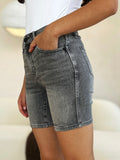 Judy Blue Full Size High Waist Washed Denim Shorts 