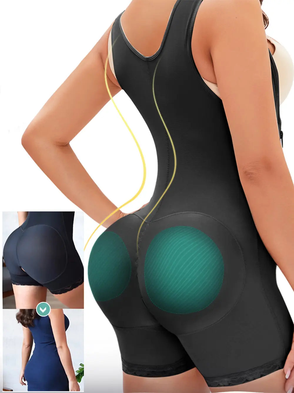 Full Size Side Zip Up Wide Strap Shapewear Lingerie & Nightwear