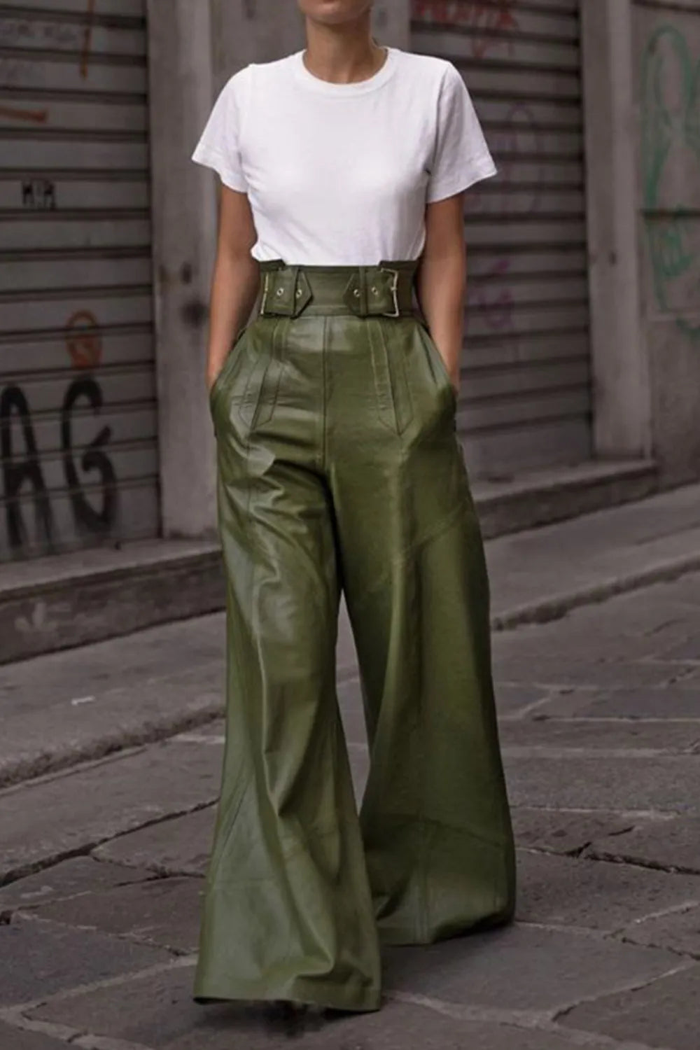 High Waist Wide Flare Pants 