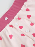 Heart Print Top and Shorts Loungewear Set Lingerie & Nightwear