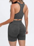 Scoop Neck Wide Strap Top and Shorts Active Set 