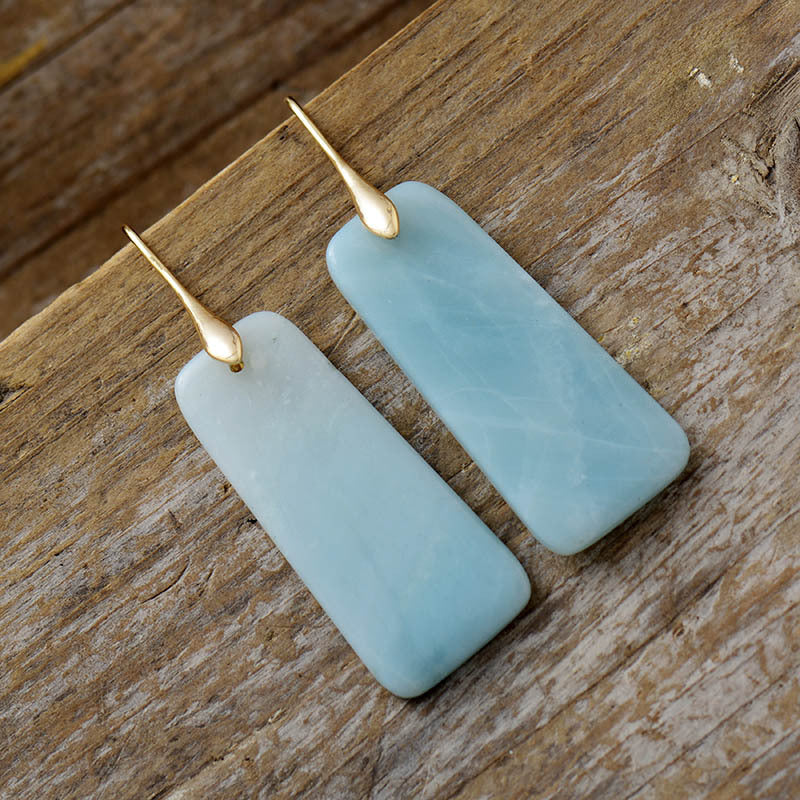 Natural Stone Geometric Shape Earrings 