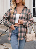 Mandy Plaid Collared Neck Long Sleeve Shirt 