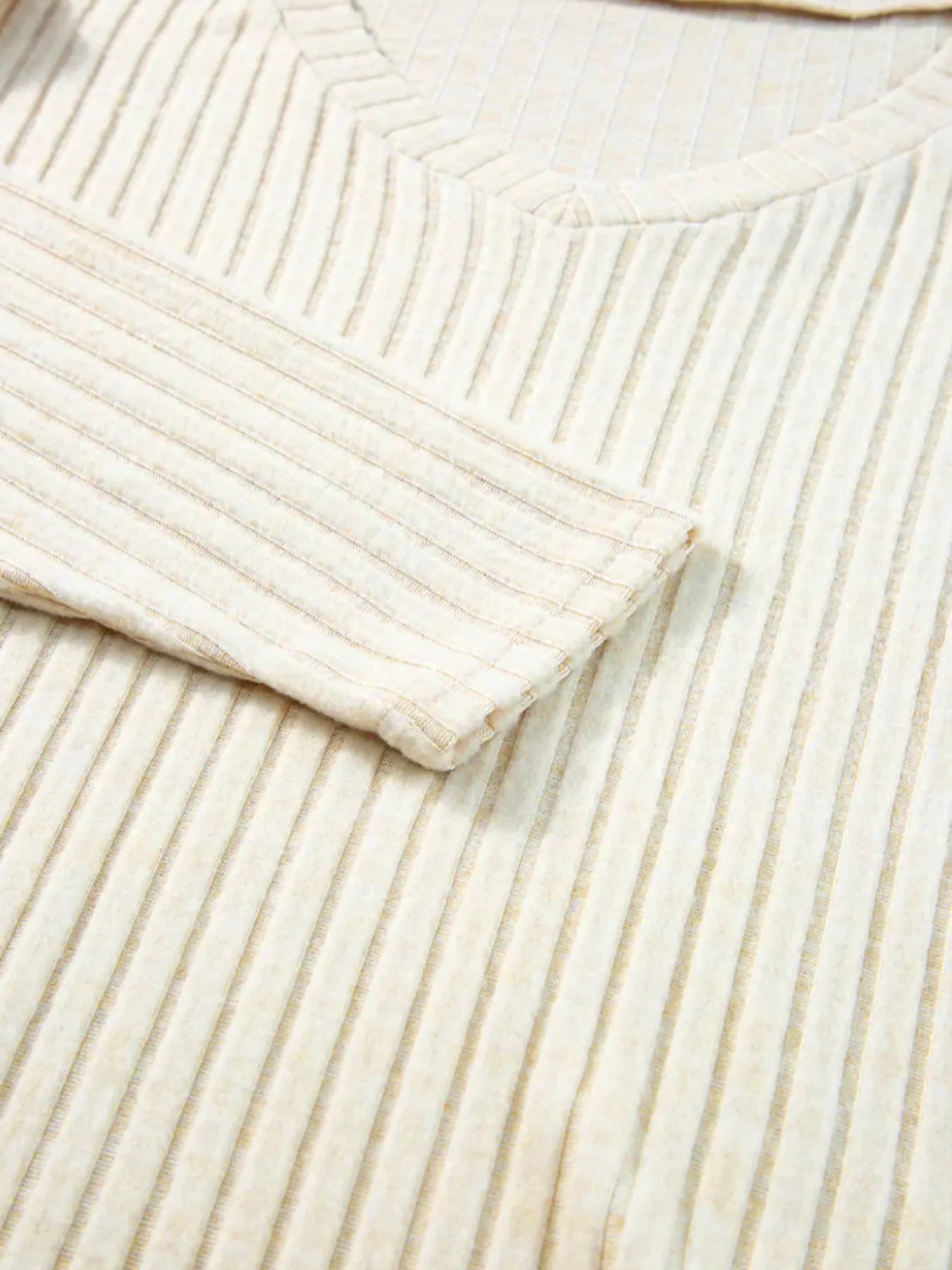 Ribbed Knit V-Neck Top and Pants Lounge Set Lingerie & Nightwear