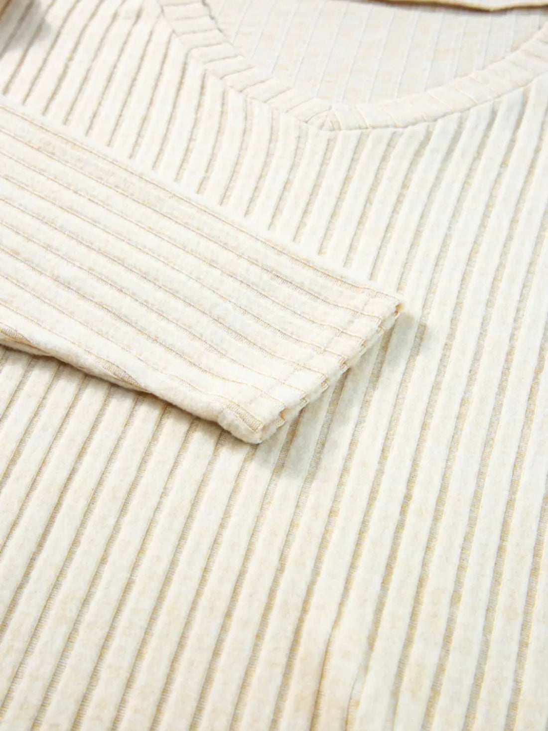 Ribbed Knit V-Neck Top and Pants Lounge Set Lingerie & Nightwear