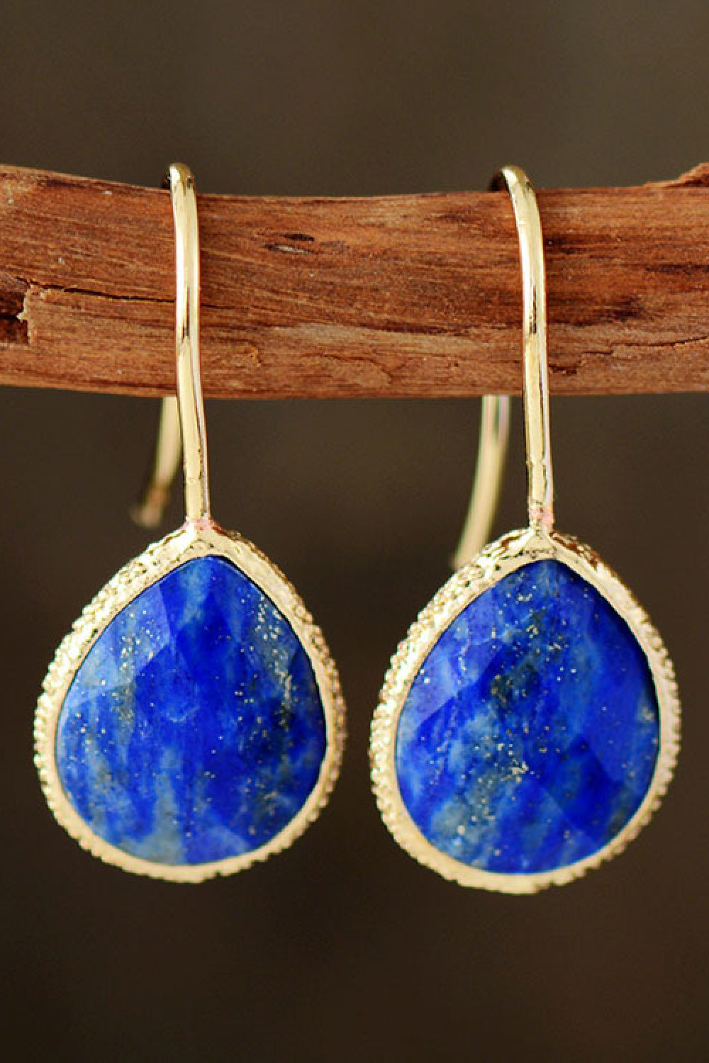 Handmade Natural Stone Teardrop Earrings 