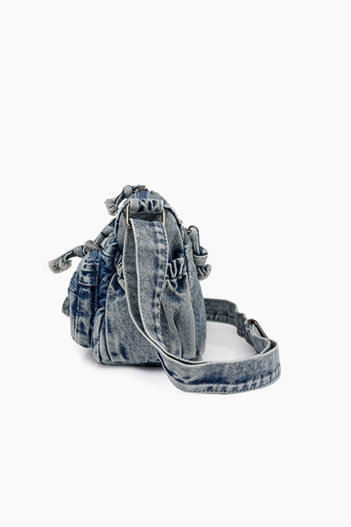 Adjustable Strap Denim Crossbody Bag 