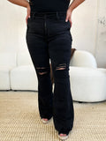 Judy Blue Full Size High Waist Distressed Flare Jeans 