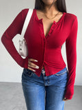 Devine Button Up Long Sleeve T-Shirt 