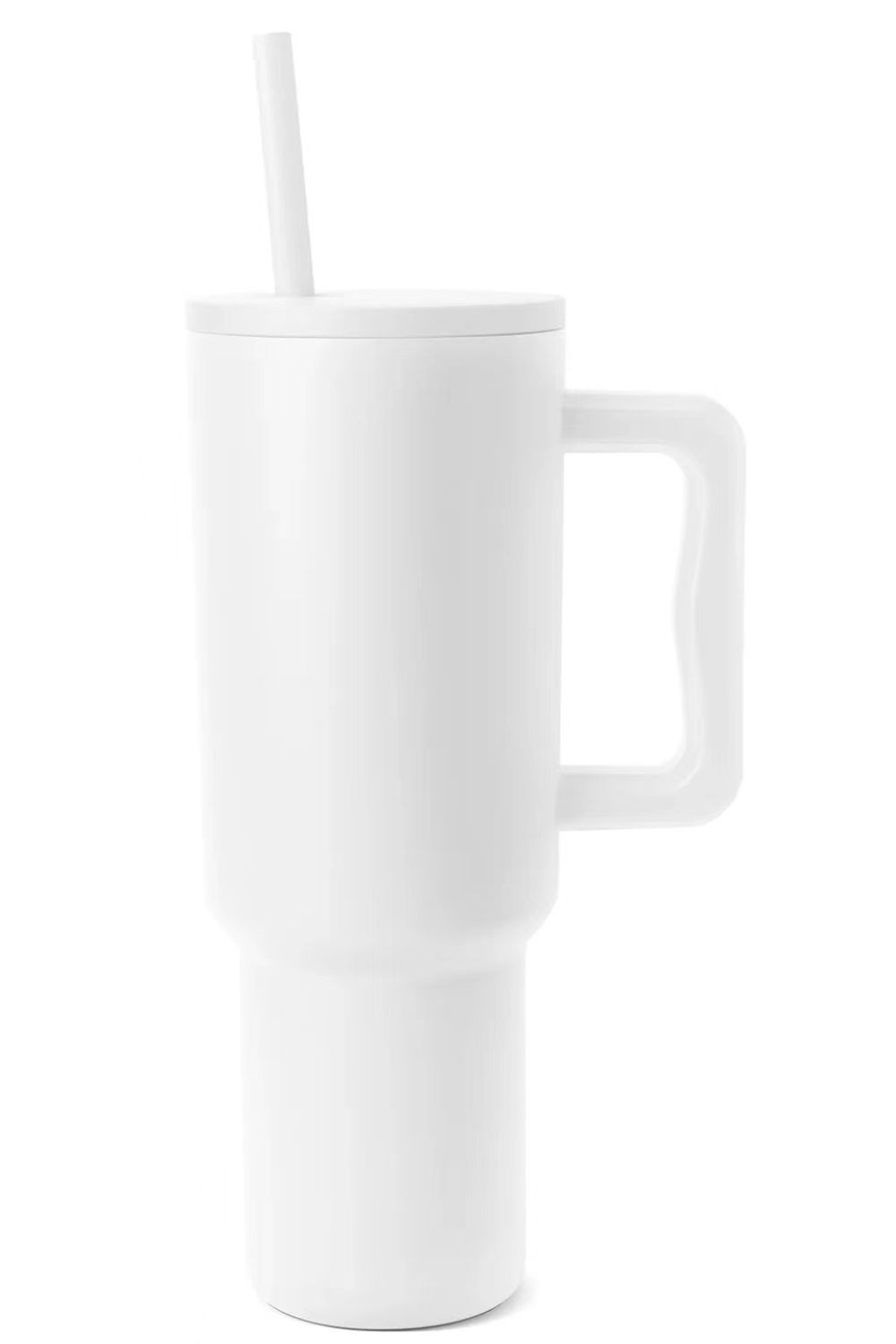 Monochromatic Stainless Steel Tumbler with Matching Straw 