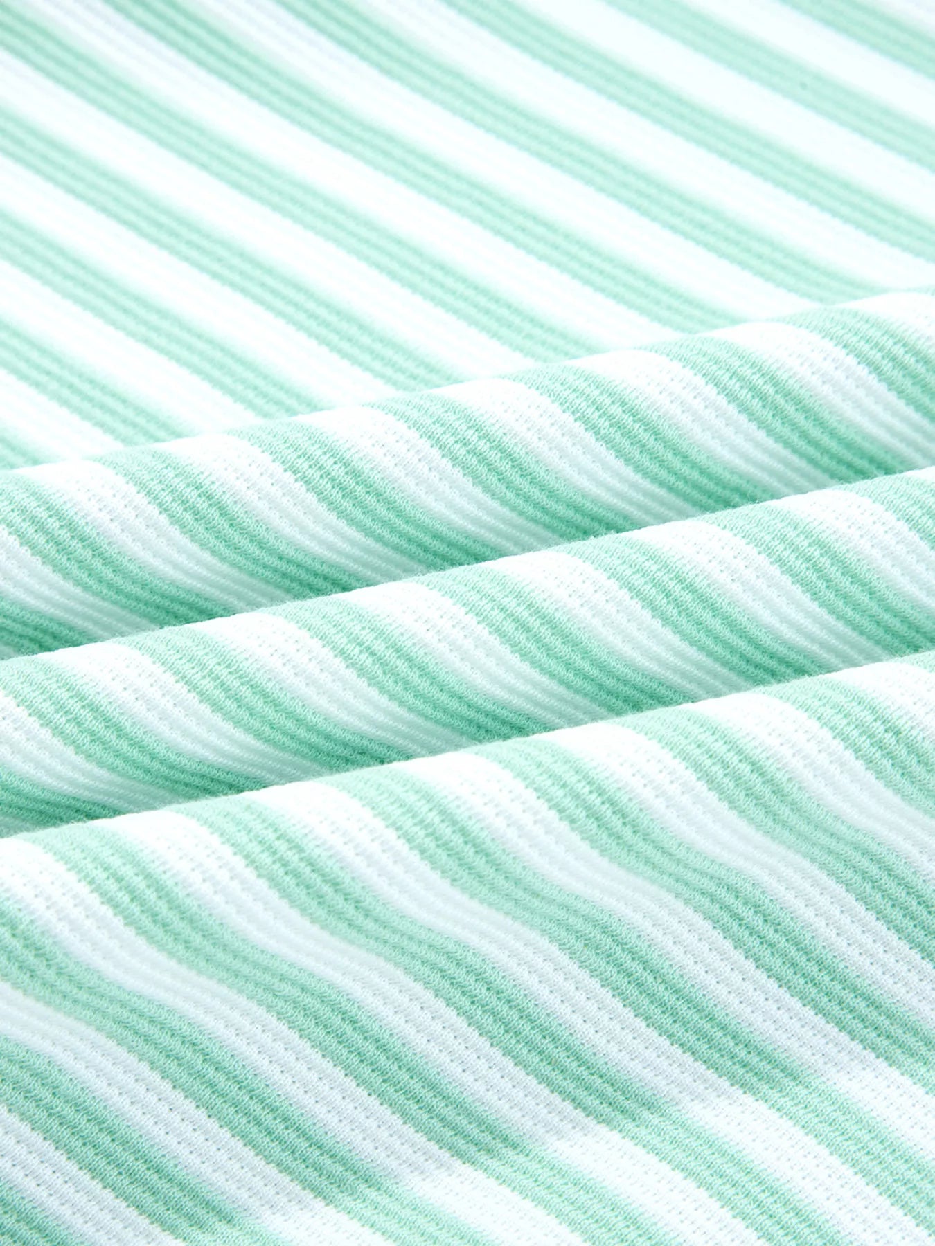 Stripe Quarter Zip Collar Long Sleeve Top 