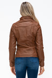 YMI Removable Faux Layered Multi-Pocket Jacket with Fuzzy Hood 