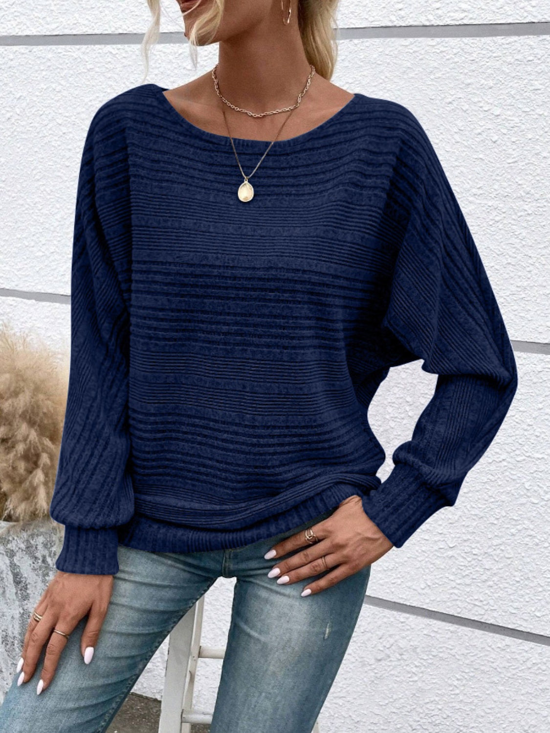 Full Size Round Neck Long Sleeve Top 