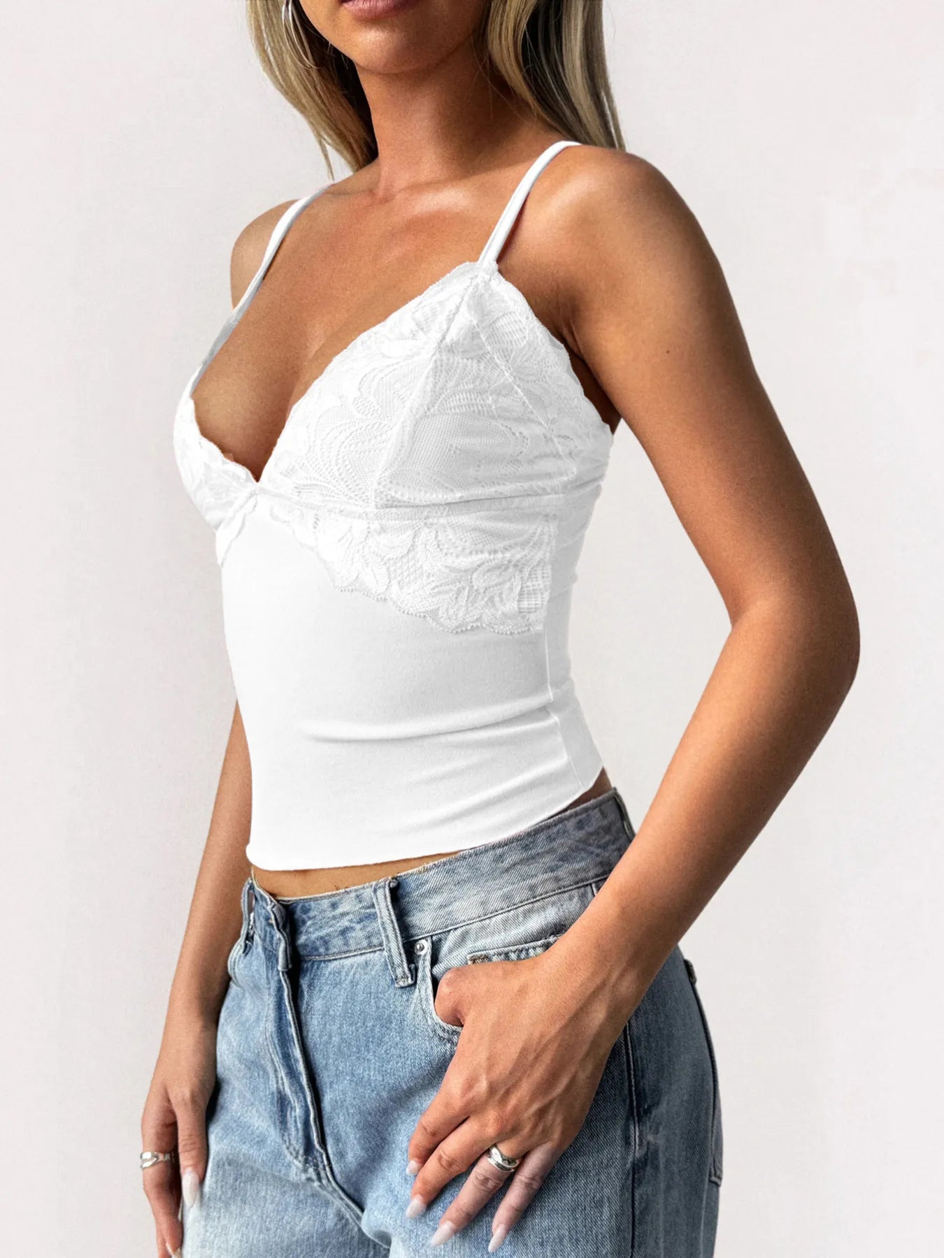 Lace Detail V-Neck Cami 