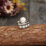 Alloy Three-Layered Open Ring 