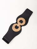 Alloy Buckle Elastic PU Belt 