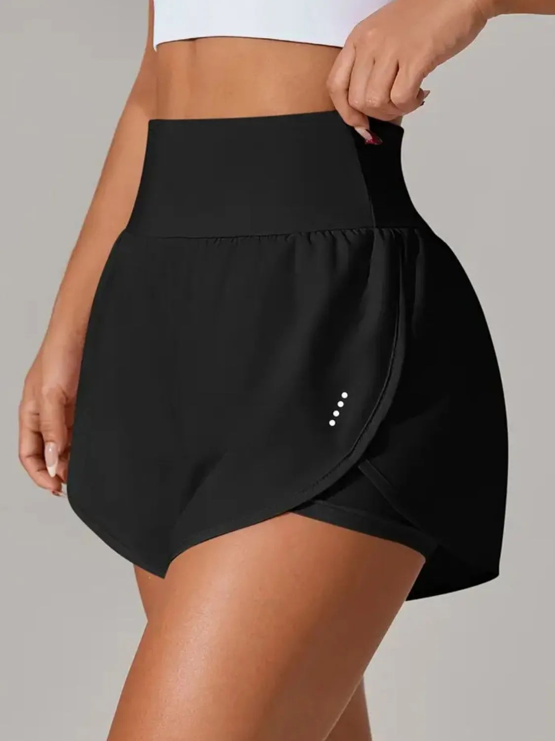 Pocketed High Waist Active Shorts 