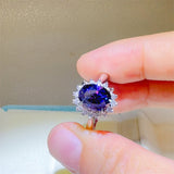 2 Carat 925 Sterling Silver Oval Moissanite Ring 