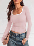 Scoop Neck Long Sleeve T-Shirt 