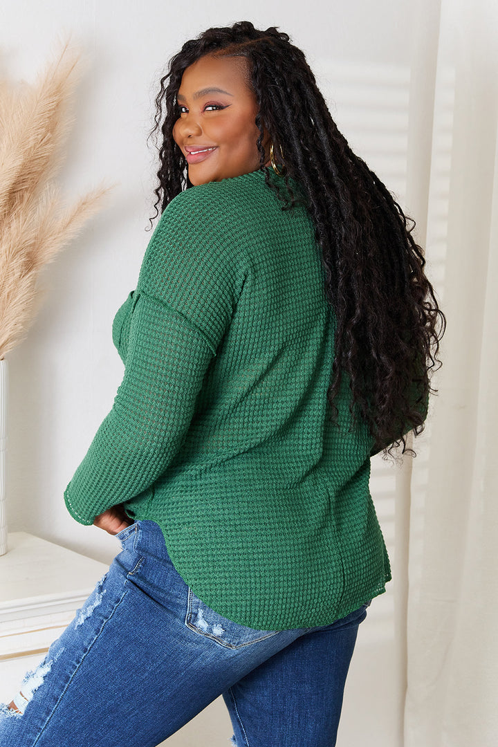 Culture Code Full Size Scoop Neck Patch Pocket Top 
